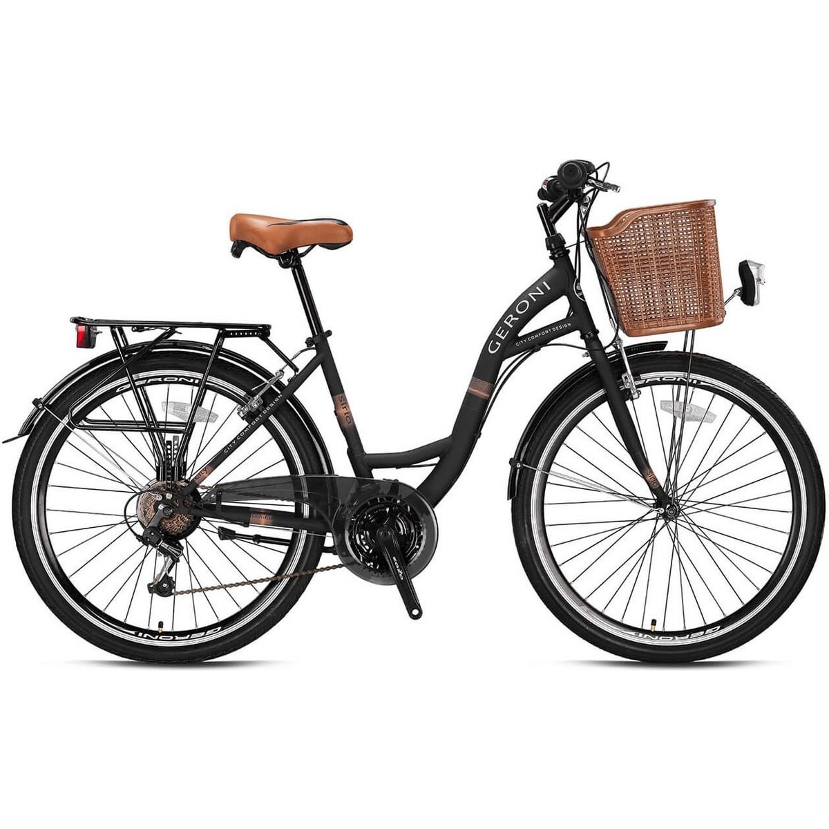 110000394408773.jpg Kron Sırıo - 24" City Bike - 21 Vites - V.b. - Mat Siyah-Siyah/kahverengi - Shimano