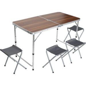 Uniqamp ® Quatro™ Çanta Tipi 4 Tabureli Katlanır Kamp Masa Seti
