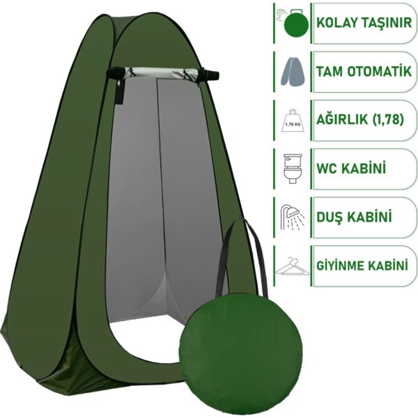 110000924754956.jpg Black Island Otomatik Kamp Çadırı -Kabin Çadır - Duş / Giyinme / Kamp Tuvalet Çadırı - 120X120X190