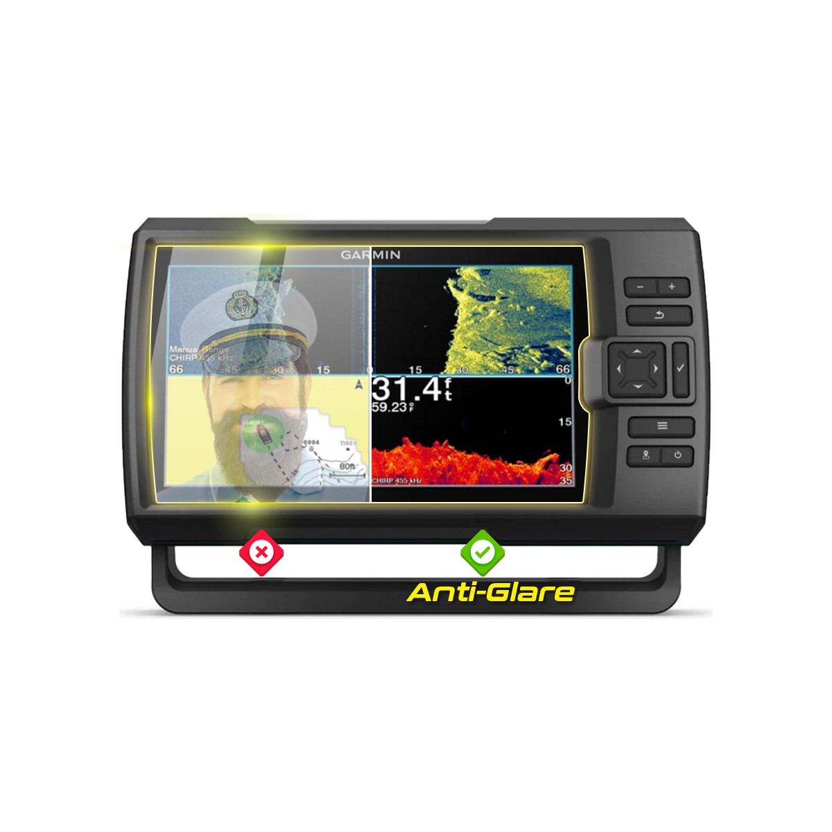 110001005557516.jpg Garmin Striker Vivid 9sv Sonar Transducer için IPG Anti-Glare Yansıma Önleyici Mat Ekran Koruyucu