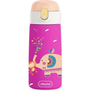 SipnJoy Sipsquad Çocuk Termosu 480 ml Paslanmaz Çelik Pembe Renkli Eğlenceli Tasarım