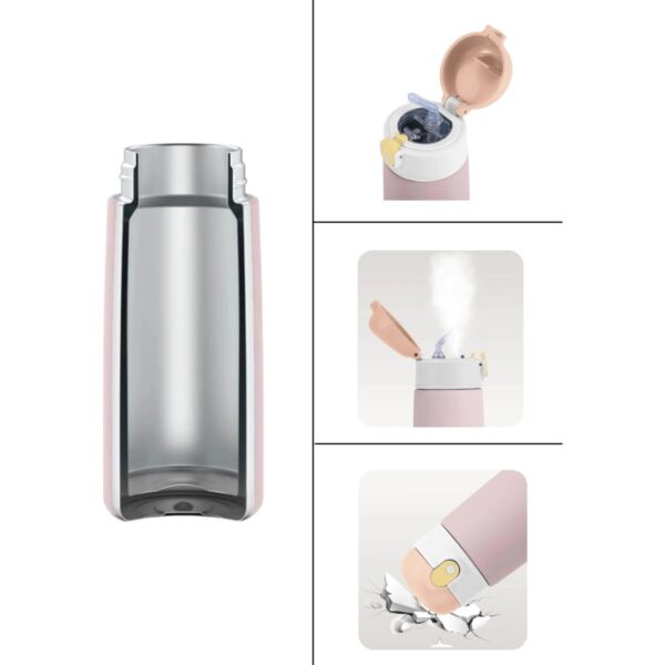 110001061952452.jpg SipnJoy Sipsquad Çocuk Termosu 480 ml Paslanmaz Çelik Pembe Renkli Eğlenceli Tasarım