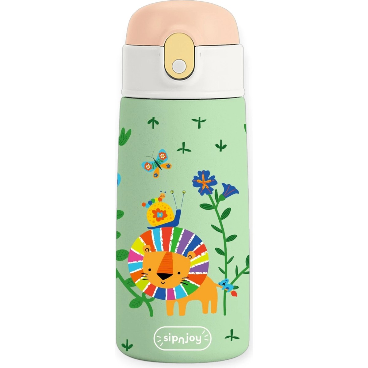 SipnJoy Çocuk Su Termosu 480 ml Mint Renkli Paslanmaz Çelik Ergonomik Tasarım Özellikli