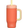 SipnJoy 550 ml Turuncu Termos Handlehug Tumbler Paslanmaz Çelik Malzemeden Ergonomik Tasarım