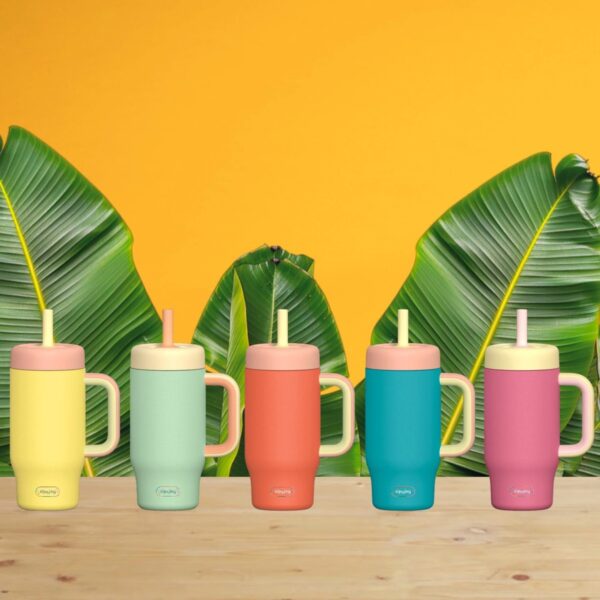 SipnJoy 550 ml Turuncu Termos Handlehug Tumbler Paslanmaz Çelik Malzemeden Ergonomik Tasarım