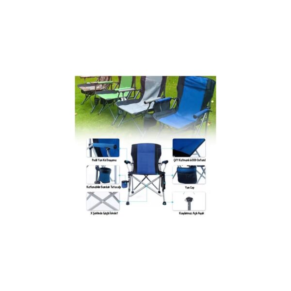 110001118004030.jpg FUNKY CHAIRS River Side Katlanabilir Kamp Sandalyesi - Lacivert/Siyah