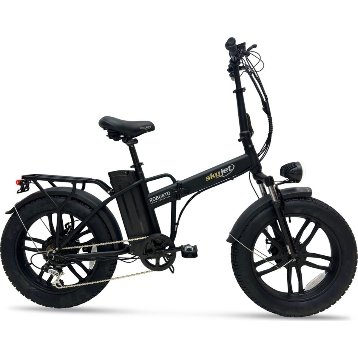 110001221687348.jpg Skyjet Robusto Premium Elektrikli Katlanabilir Dağ Bisikleti 20 inç 7 Vites Siyah Renk