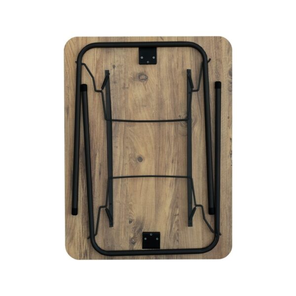 110001567568866.jpg Bofigo Çam Desenli Katlanır Masa Ahşap Metal 60 x 80 cm Balkon Bahçe Piknik Masası