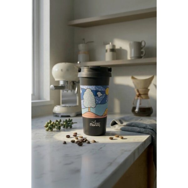 110001599650802.jpg Any Morning 500 ml Paslanmaz Çelik Termos Mug, 6 Saat Sıcak, 10 Saat Soğuk, Siyah BA21525