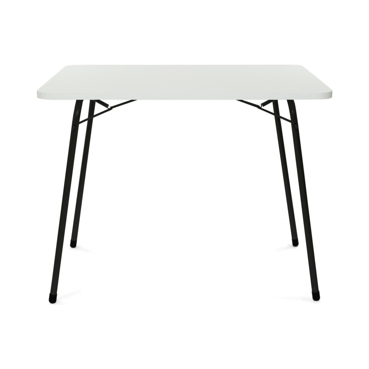 Bofigo Beyaz Katlanır Masa Ahşap Metal 60X80 Cm Balkon Bahçe Piknik İçin Fonksiyonel Tasarım