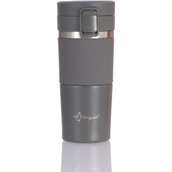 Penguen -3023 Gri Çelik Mug Termos 400 ml Uzun Ömürlü ve Dayanıklı Kullanım Sunar