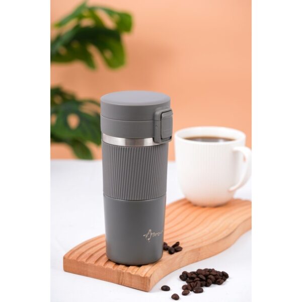 Penguen -3023 Gri Çelik Mug Termos 400 ml Uzun Ömürlü ve Dayanıklı Kullanım Sunar