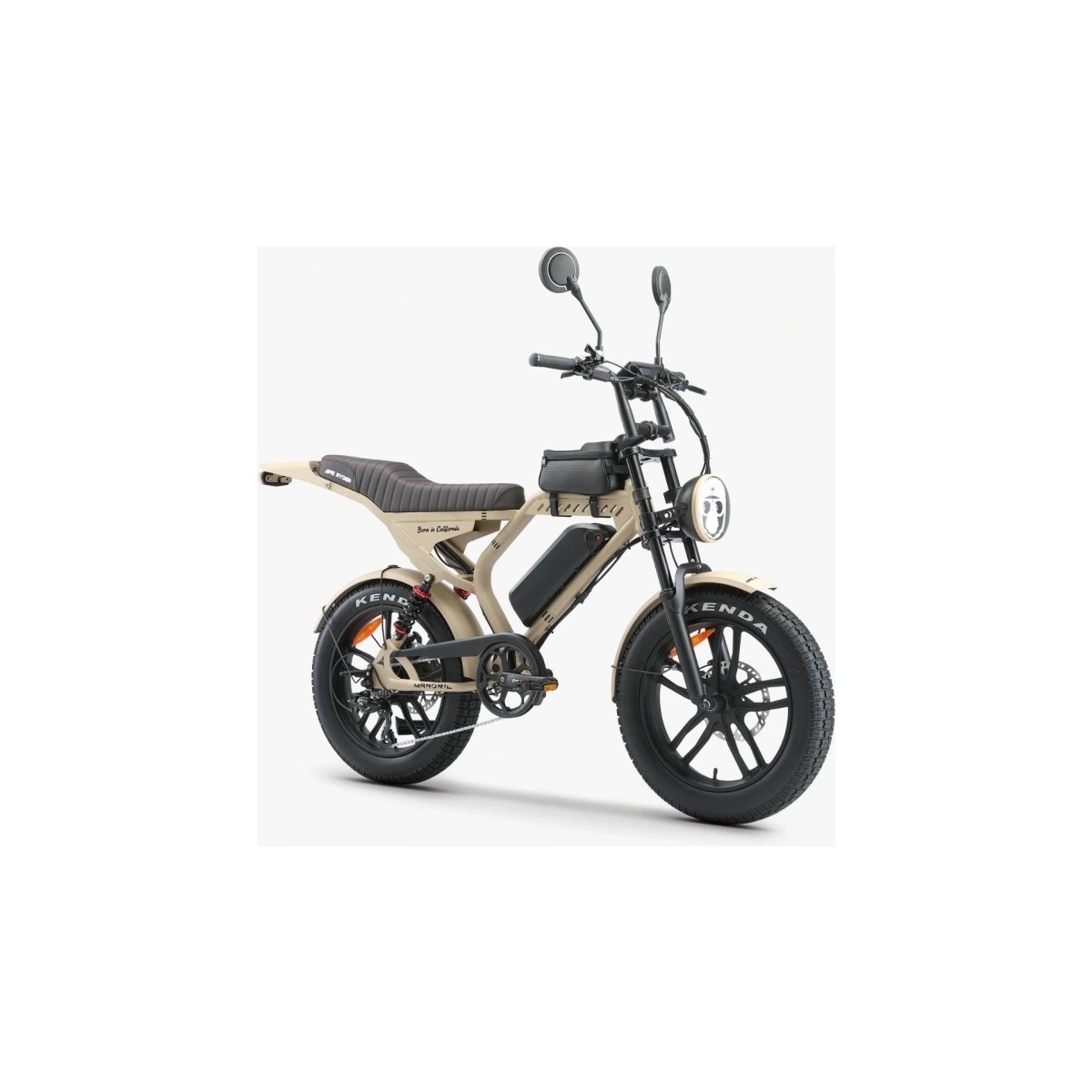 Ape Ryder Mandrıll 1000 W Bej Elektrikli Bisiklet 7 Vites 20 Jant Katlanabilir Tasarım