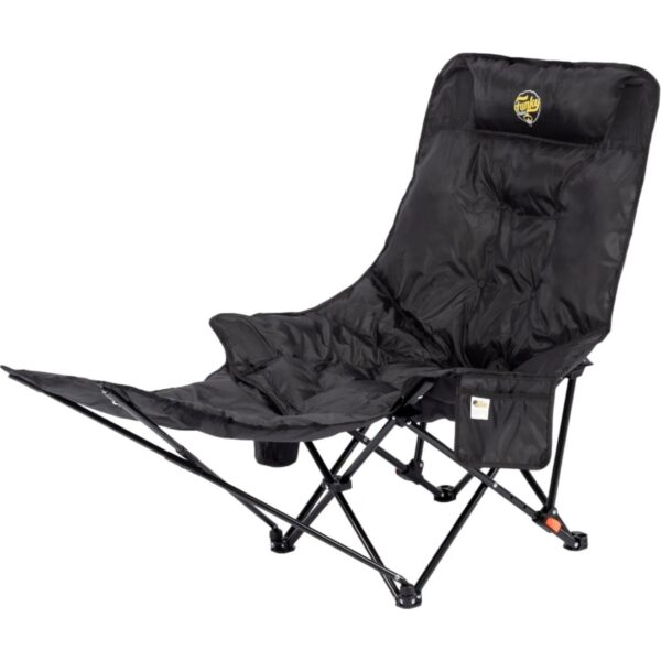 110001770278561.jpg Funky Chairs Stella 4 Kademeli Ayarlanabilen, Ayak Uzatmalı, 500 gr Elyaf Dolgulu, Bardaklıklı, Eşya Cepli, Taşıma Çantalı, Yatabilen Portatif Şezlong Tipi Plaj Kamp Bahçe Sandalyesi -Siyah
