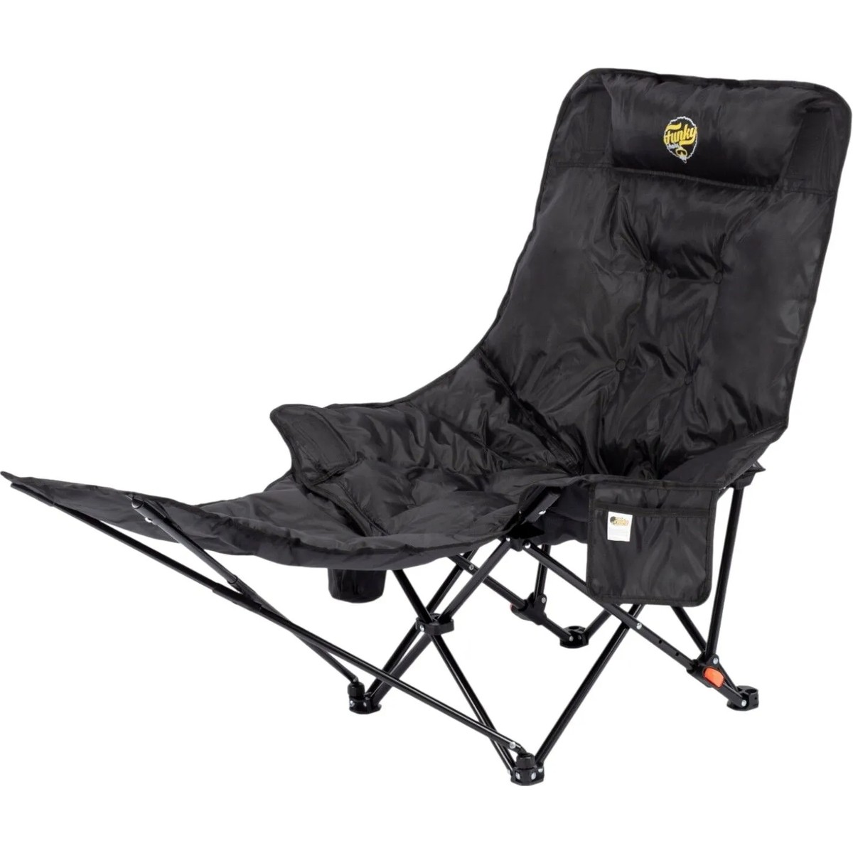110001770278561.jpg Funky Chairs Stella 4 Kademeli Ayarlanabilen, Ayak Uzatmalı, 500 gr Elyaf Dolgulu, Bardaklıklı, Eşya Cepli, Taşıma Çantalı, Yatabilen Portatif Şezlong Tipi Plaj Kamp Bahçe Sandalyesi -Siyah