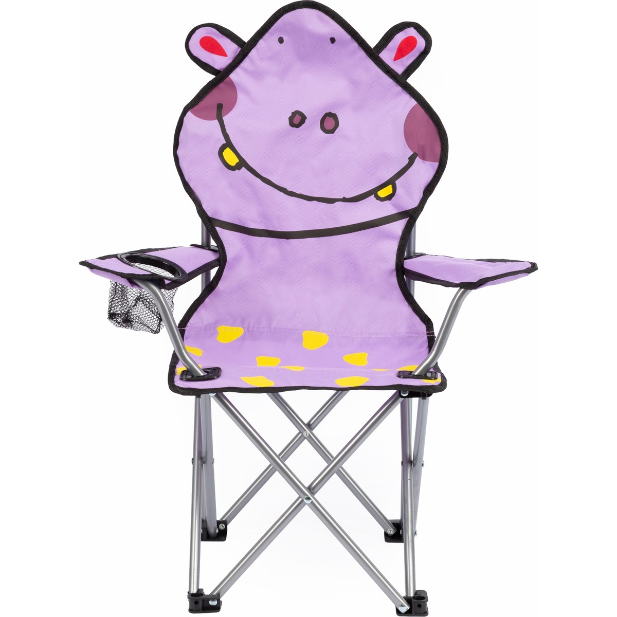 110001790220122.jpg Uniqamp ® Coco™ Hipopotam Temalı Katlanır Çocuk Kamp Sandalyesi Mor Renkli Fonksiyonel Tasarım