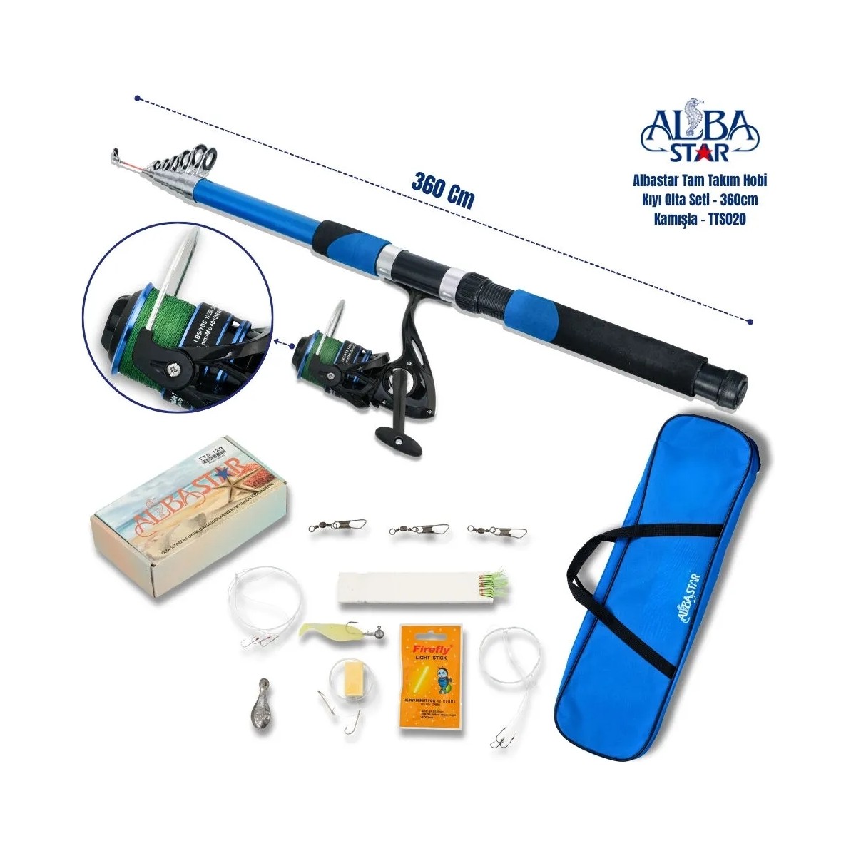 110001832797719.jpg Albastar TTS020 Tam Takım Hobi Kıyı Olta Seti 75-150 gr Atarlı Fiberglas – Hafif, Dayanıklı ve Kullanıma Hazır